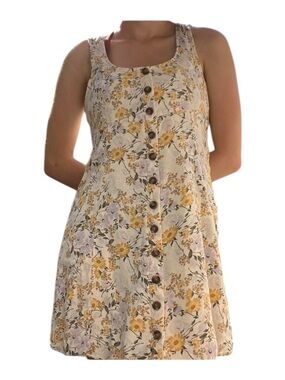 American Eagle floral dress Button-Front prairie Cottagecore fairy boho coquette